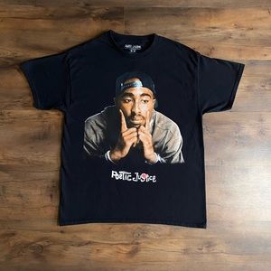 Poetic Justice 2Pac Black Graphic Tee Size M